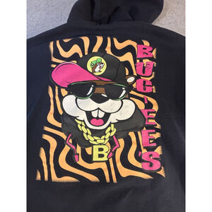 Vintage Buc-ee’s Black Hoodie Sweatshirt Pullover Logo Graphic Men’s  2XL